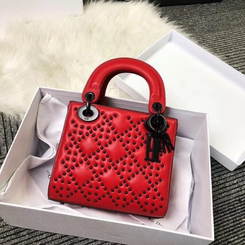 GEANTĂ MINI LADY DIOR DIN PIELE DE VIȚEL M0598S roșie