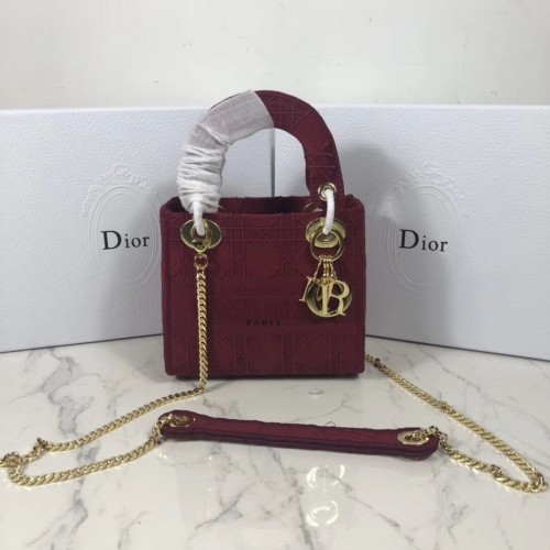 GEANTĂ MINI LADY DIOR DIN PÂNZĂ BRODATĂ C4531 Bordeaux