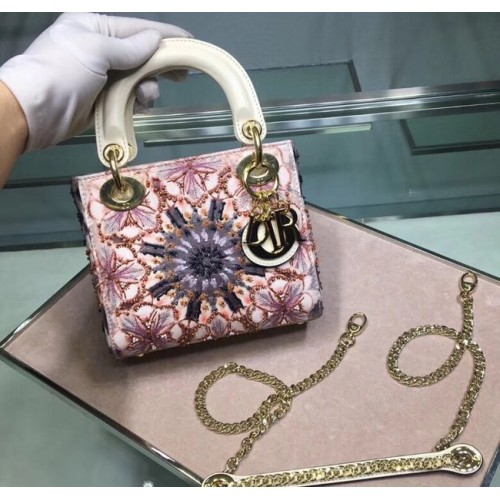 GEANTĂ MINI LADY DIOR BRODATĂ M0598CRMH-4