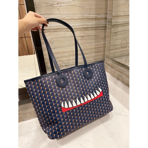 Sacoșă de cumpărături MOYNAT cu model de dinți M23011 bleumarin