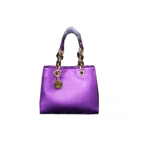 Geantă de voiaj Michael Kors Jet Set din piele iridescentă MK9008 violet