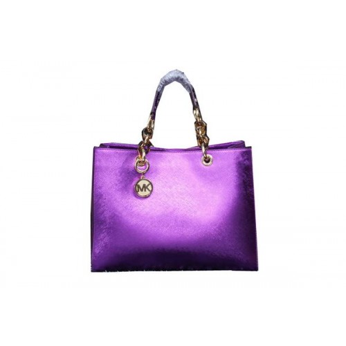 Geantă de voiaj Michael Kors Jet Set din piele iridescentă MK9009 violet