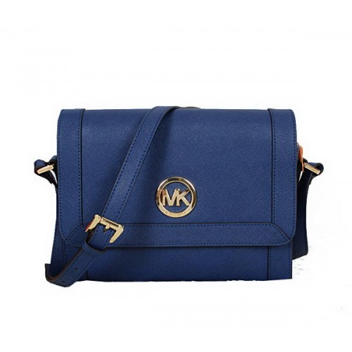Geantă Michael Kors Messenger din piele Saffiano MK8702 Albastru regal