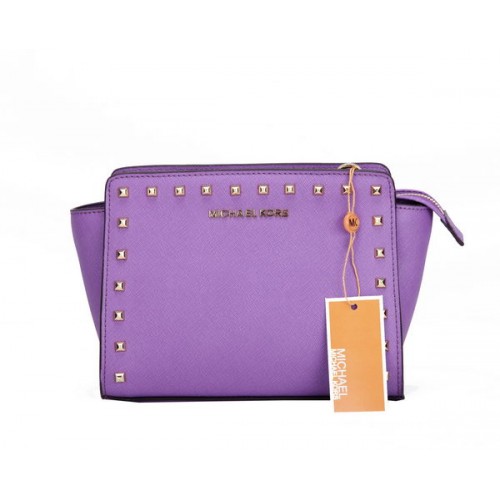 Geantă Michael Kors Mini Selma Messenger MK1868 Lavender Purple Rivet