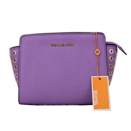 Geantă Michael Kors Mini Selma Messenger din piele originală MK1889 Lavandă