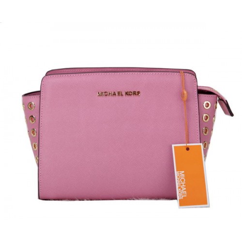 Geantă Michael Kors Mini Selma Messenger din piele originală MK1889 roz