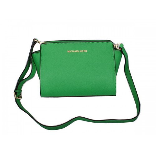 Geantă Michael Kors Mini Selma Messenger din piele originală MK8701 Verde