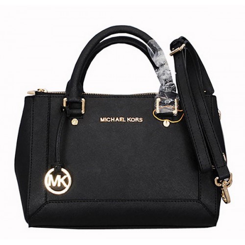 Geantă mică Michael Kors Selma din piele Saffiano MK8705 Neagră