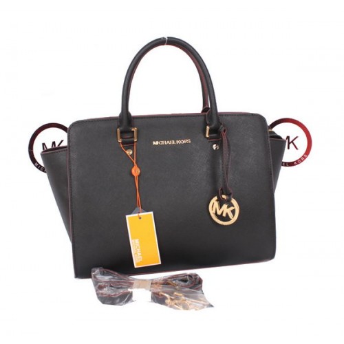 Geantă Michael Kors Selma cu fermoar superior MK115 Negru