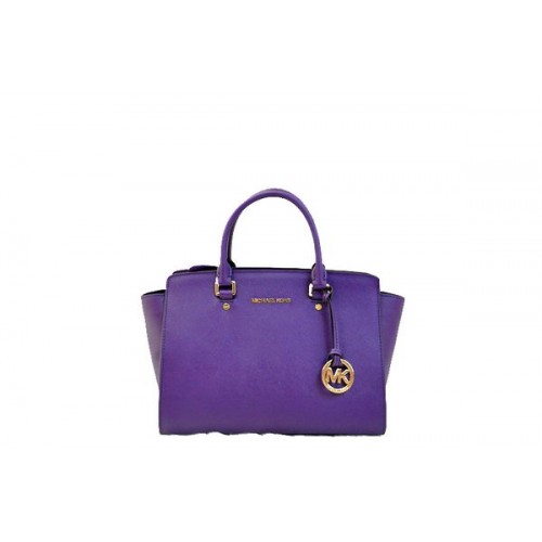 Geantă Michael Kors Selma cu fermoar superior MK1990 violet