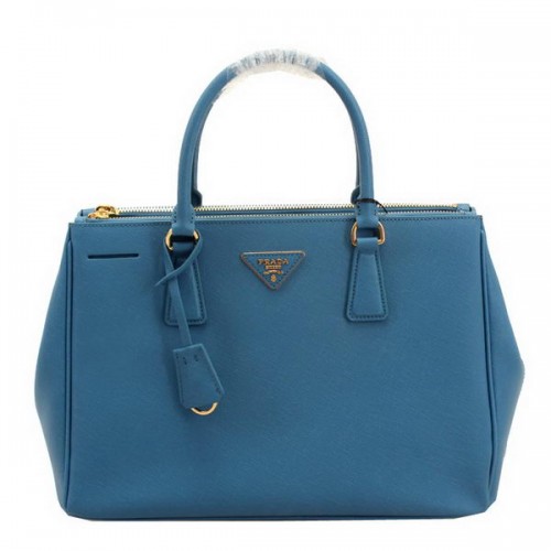Geantă tote Prada BN2274 Saffiano Leather 33CM, albastru-ceru