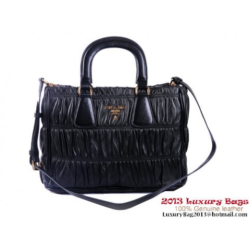 Prada BN2394 Gaufre Geanta Tote din piele Nappa Neagra