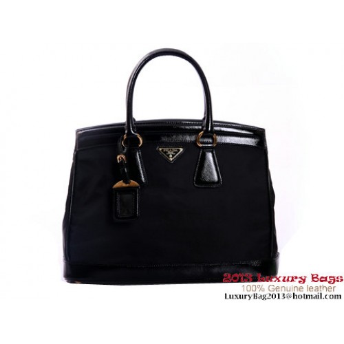 Geantă de mână Prada Bluette Saffiano Leather Lux Canvas BN2402 Negru