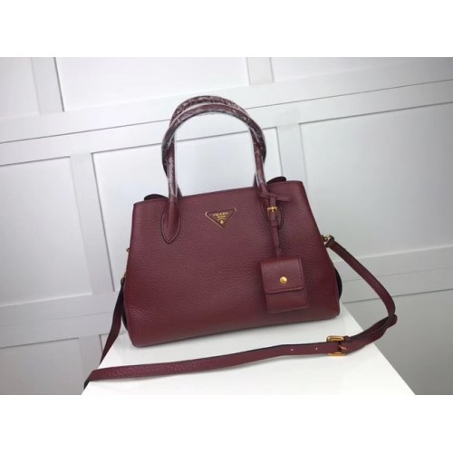 Geantă Prada din piele de vițel 1127 Burgundy