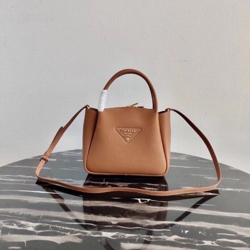 Geantă tote Prada din piele de căprioară 1BC145 maro