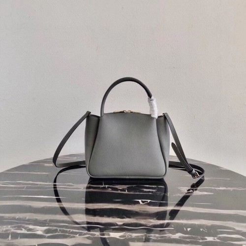 Geantă tote Prada din piele de căprioară 1BC145 gri