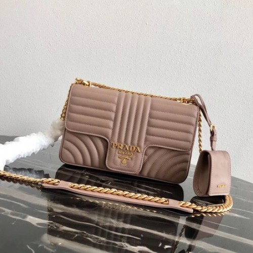 Geantă medie din piele Prada Diagramme 1BD108 Roz închis