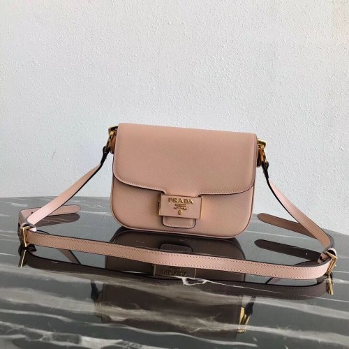 Geantă Prada Embleme Saffiano din piele 1BD217 roz