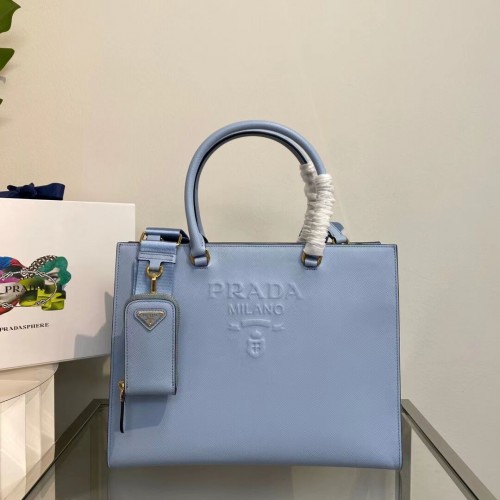 Geanta Prada Kristen Saffiano 1BD355 albastru deschis