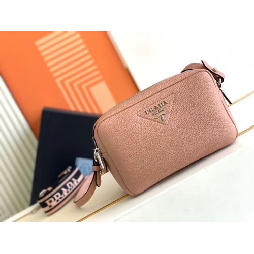 Geantă din piele Prada cu curea de umăr 1DB820 roz