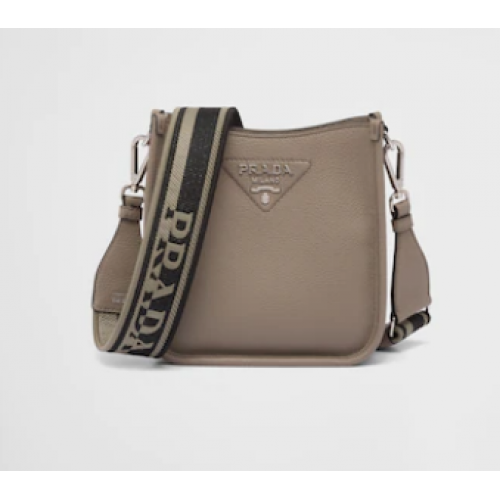 Geantă de umăr mini din piele Prada 1BH191 gri