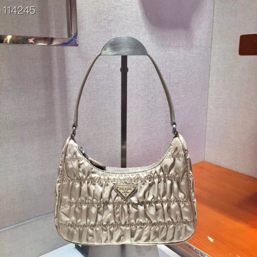 Geantă mini Prada din nailon și piele Saffiano 1NE204 caisă