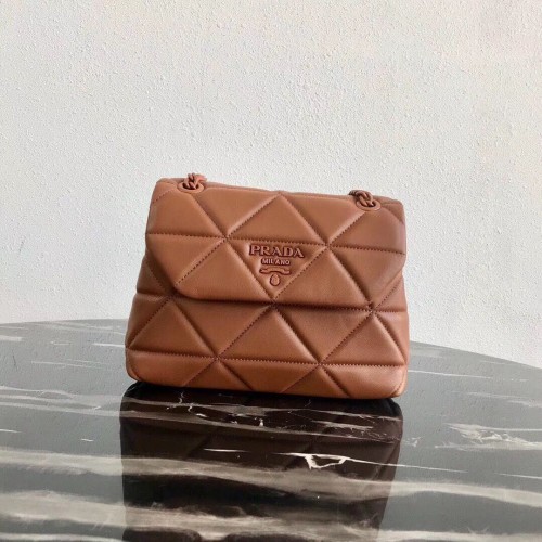 Geantă de umăr mică Prada Spectrum 1BD233 Maro