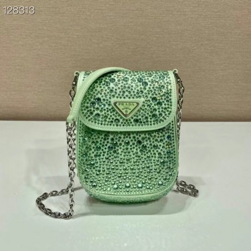 Prada Mini-geantă cu cristale Prada 1BH185 verde