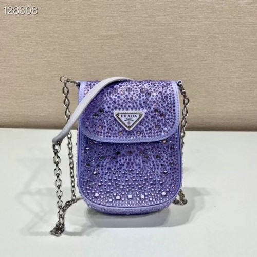 Prada Mini-geantă Prada cu cristale 1BH185 violet