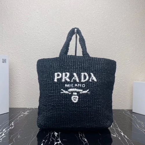 Geantă tote Prada Raffia 1NE229 neagră