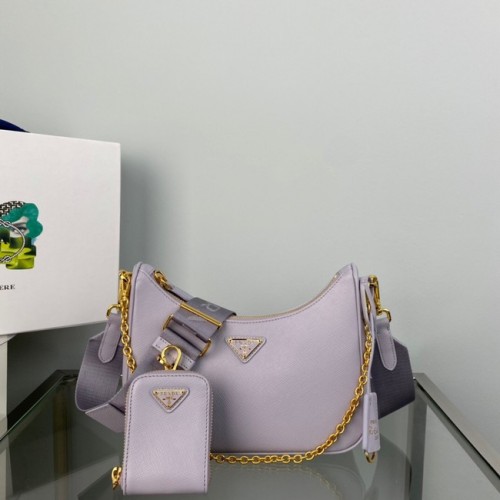 Geantă de umăr Prada Re-Edition 2005 Saffiano 1BH204 Lavandă