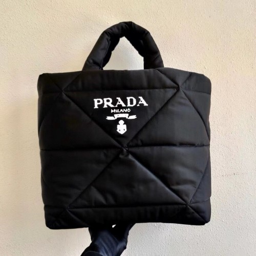 Geantă de umăr Prada Re-Nylon și piele Saffiano 2AG082 neagră