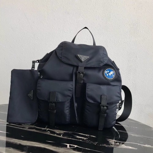 Rucsac Prada Re-Nylon 1BZ811 negru și albastru
