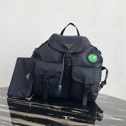 Rucsac Prada Re-Nylon 1BZ811 negru și verde