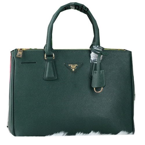 Geantă tote Prada Saffiano din piele de vițel PBN2274 Verde