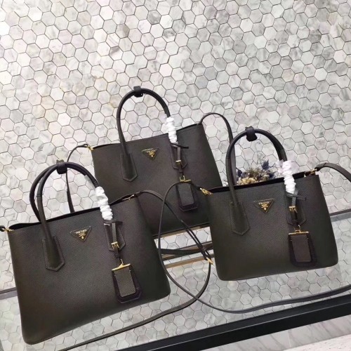 Geantă tote din piele Prada Saffiano Original BN2758 Neagră