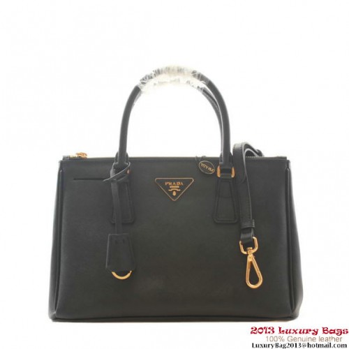 Geantă Prada Saffiano din piele 30cm BN1801 Negru