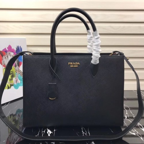 Prada Geantă din piele Saffiano Large 1BA153 neagră