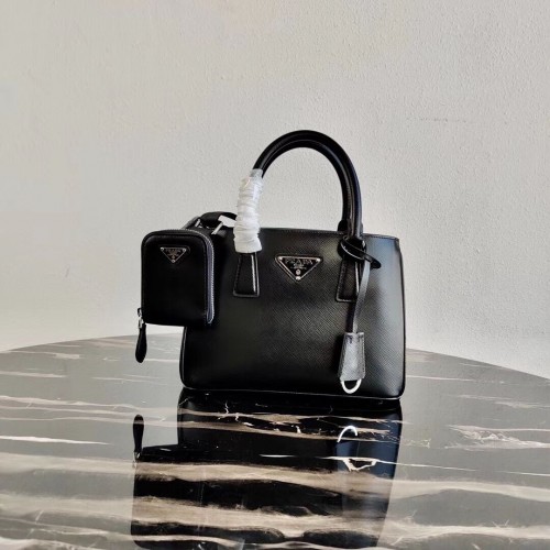 Geantă mini Prada Saffiano din piele 1BA296 neagră