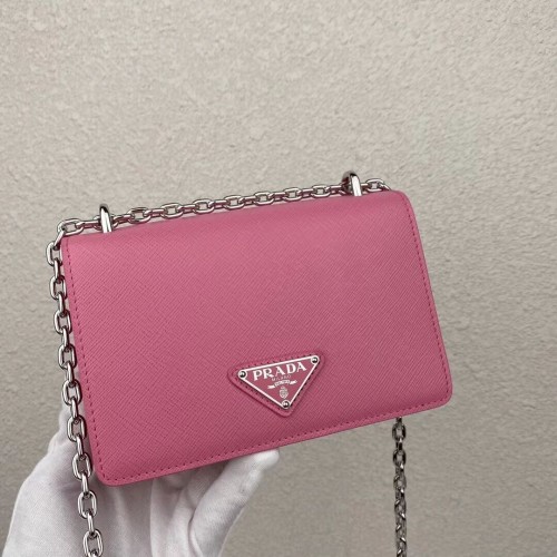 Geantă de umăr mini Prada Saffiano din piele 2BD032 roz