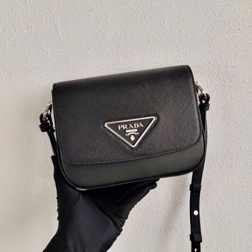 Geantă de umăr mini Prada Saffiano din piele 2BD249 neagră