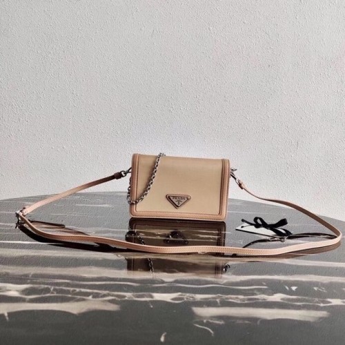 Geantă de umăr Prada Saffiano din piele 2BP019 Biscuiți
