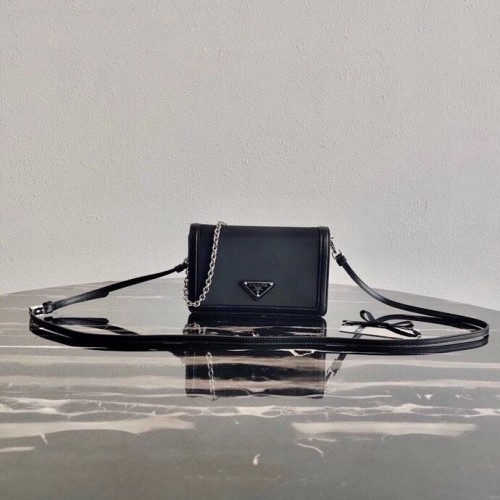 Geantă de umăr Prada Saffiano din piele 2BP019 neagră
