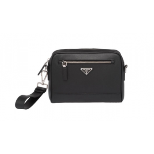 Geantă de umăr Prada Saffiano din piele 2VH063 neagră