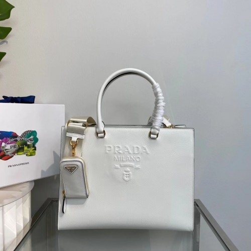 Geanta Prada Kristen Saffiano 1BD355 alb