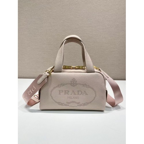 Geantă tote din piele Prada 1DH770 roz deschis