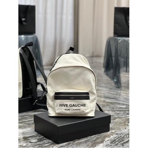 RUCSAC SAINT LAUREN CITY DIN PIELE ECONYL ȘI NAILON 534967 BEJ