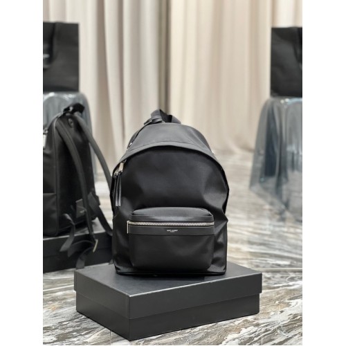 Rucsac Saint Lauren City din piele ecologică fină și nailon 534967 negru