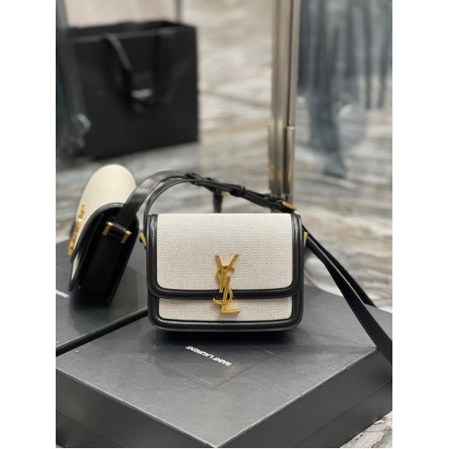 SAINT LAUREN GEANTĂ SOLFERINO MICĂ DIN AYERS LĂCUIT 634306 neagră