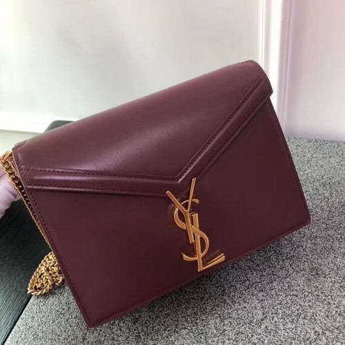SAINT LAURENT Geantă de umăr Cassandra 96156 Burgundy